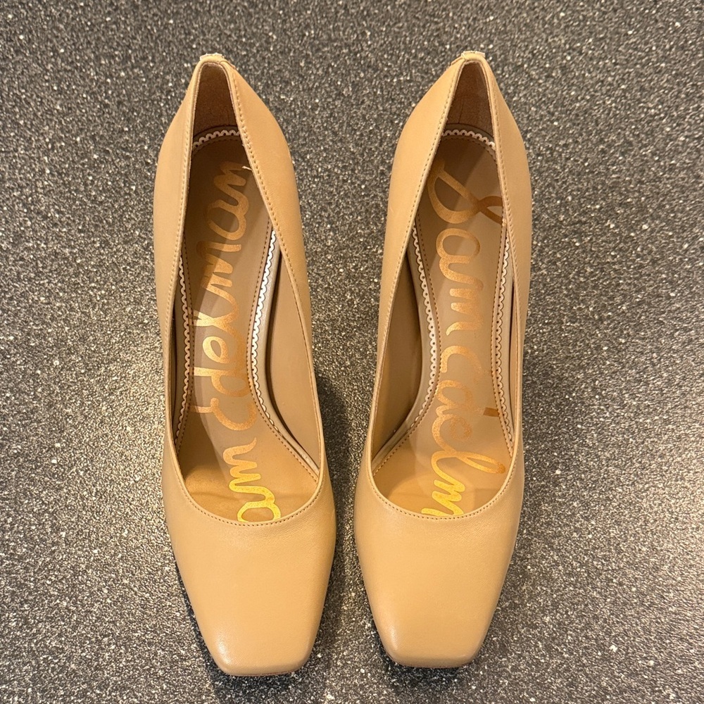 Sam Edelman Beth Tan Women's Square Toe Heels - size 10.5